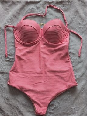 Convertible Underwire Striped Red&White One-Piece Swimsuit